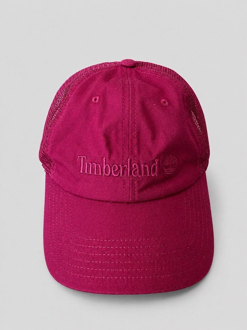 Timberland Pink on Pink Logo Mesh Hat Adjustable Snapback Baseball Cap OSFM